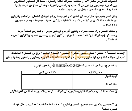 كتيب مراجعات مادة اللغة العربية للثاني عشر في الأدب والنصوص من اختبارات سابقة