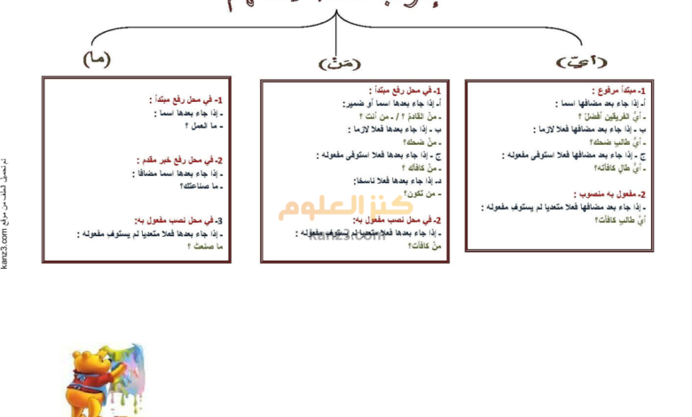 شرح درس إعراب أسلوب الاستفهام لغة عربية الثاني عشر الفصل الثاني