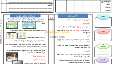 دفتر تحضير مع خطط جاهزة لمادة اللغة العربية للصف الاول الفصل الثاني