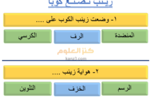 ملخص درس زينب تصنع كوبا لمادة اللغة العربية للصف الاول الفصل الثاني