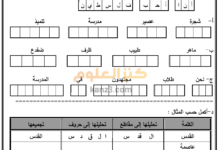 كراسة انشطة علاجية لمادة اللغة العربية للصف الثالث
